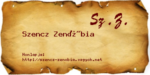 Szencz Zenóbia névjegykártya